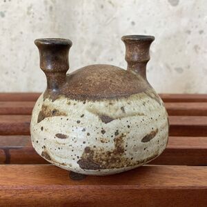 Vintage MCM 1960’s Studio Pottery Double Necked Art Vase